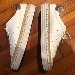 White leather sneakers